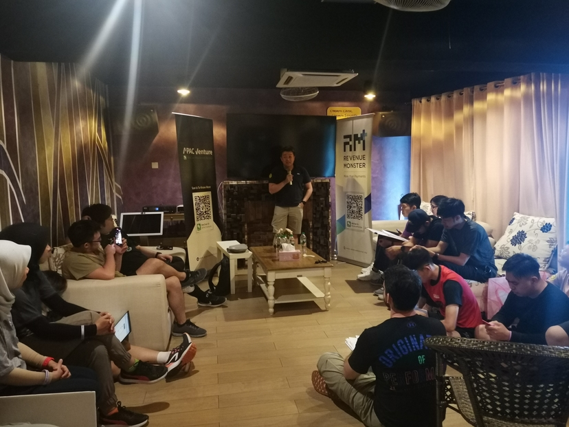 Sharing an update with the team at an all-hands session
